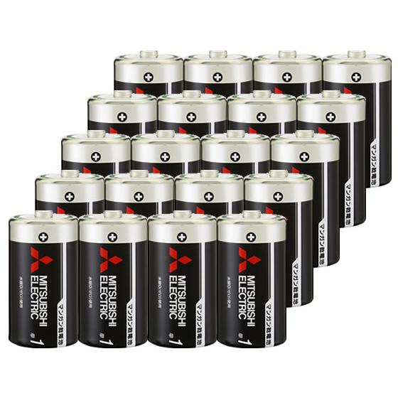 三菱 マンガン乾電池 単1形 20本 R20PUD 2S マンガン乾電池 単１ マンガン電池 充電池...