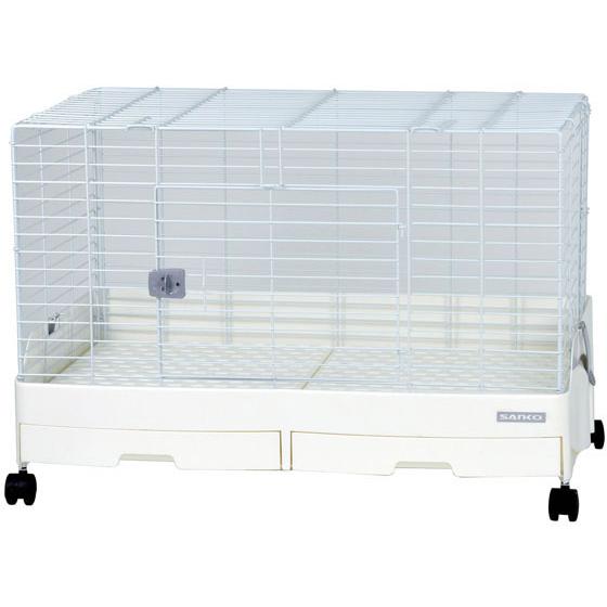 三晃商会 イージーホーム エボ 80 ホワイト C62 ケージ キャリー 小動物 ペット ウサギ ハ...