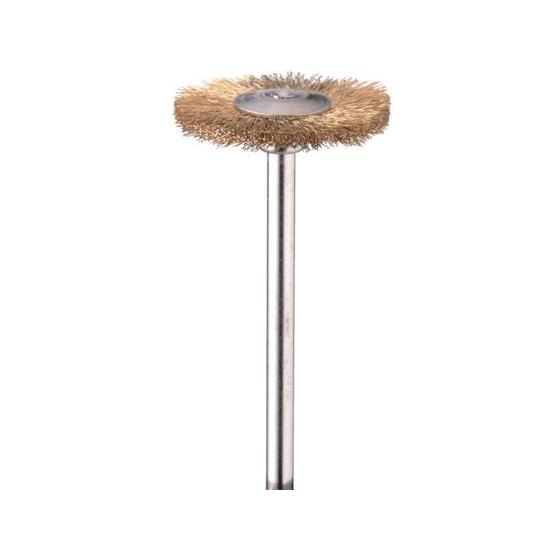 【お取り寄せ】ミニモ 金属ブラシ ホイール 真鍮 φ10 (10本入) FC5101 軸付ブラシ バ...