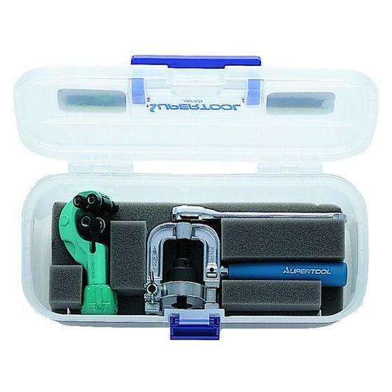 【お取り寄せ】スーパー フレキ管ツバ出し工具(ラチェットハンドル式)・カッターセット THS406R...