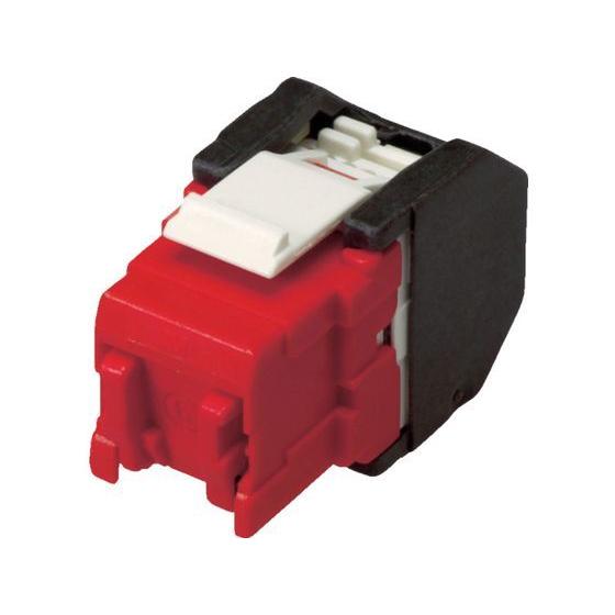 【お取り寄せ】コーニング Cat6 RJ45モジュラージャック ツールレスタイプ 赤 モジュラーケー...