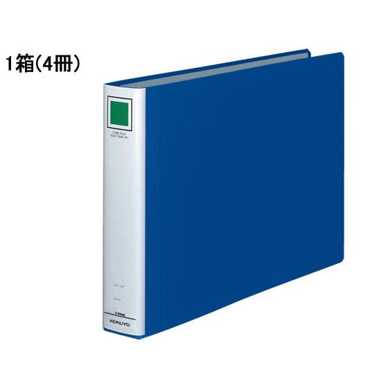 コクヨ チューブファイル〈エコツインR〉B4ヨコ とじ厚40mm 青 4冊 パイプファイル 2つ穴フ...