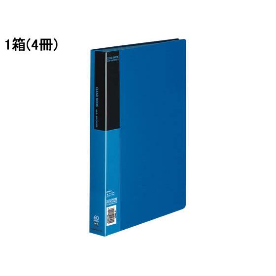 コクヨ クリヤーブック〈ベーシック〉固定式 A4 60ポケット 青 4冊 Ａ４ 固定式クリヤーファイ...
