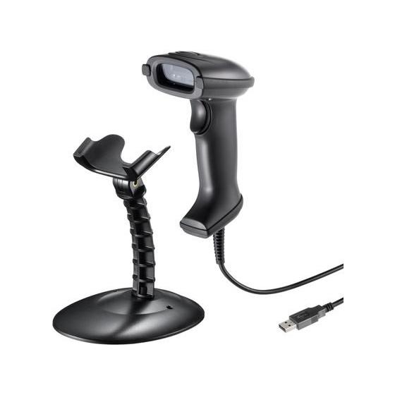 【お取り寄せ】サンワサプライ 1次元CCDバーコードリーダー スタンド付き BCR-1D9BK カー...