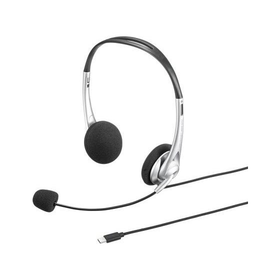 【お取り寄せ】サンワサプライ USB TypeCヘッドセット MM-HSTC03SV ヘッドセット ...