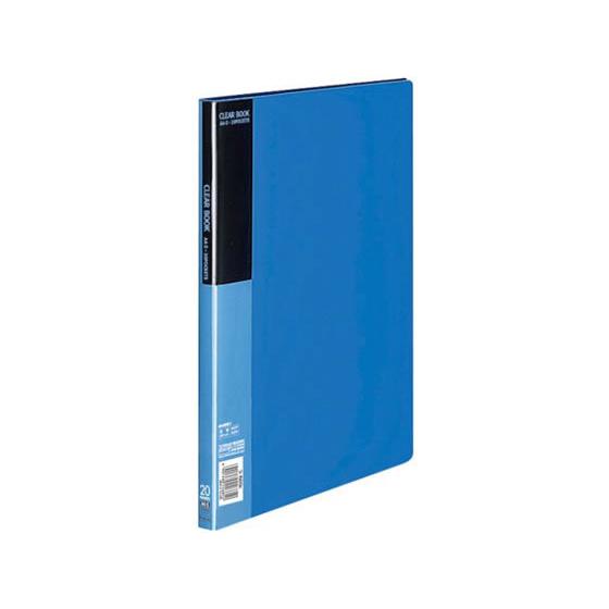 コクヨ クリヤーブック〈ベーシック〉固定式 A4 20ポケット 青 Ａ４ 固定式クリヤーファイル