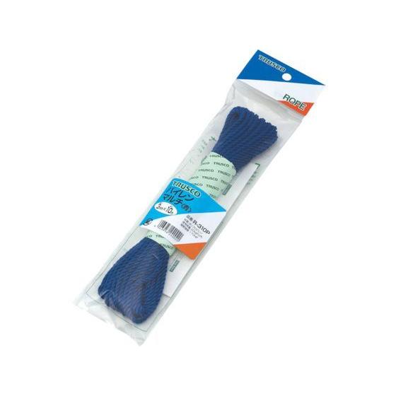 【お取り寄せ】TRUSCO パイレンカラーロープ 3つ打 線径3mm×長さ10m 青 ＰＰロープ 荷...