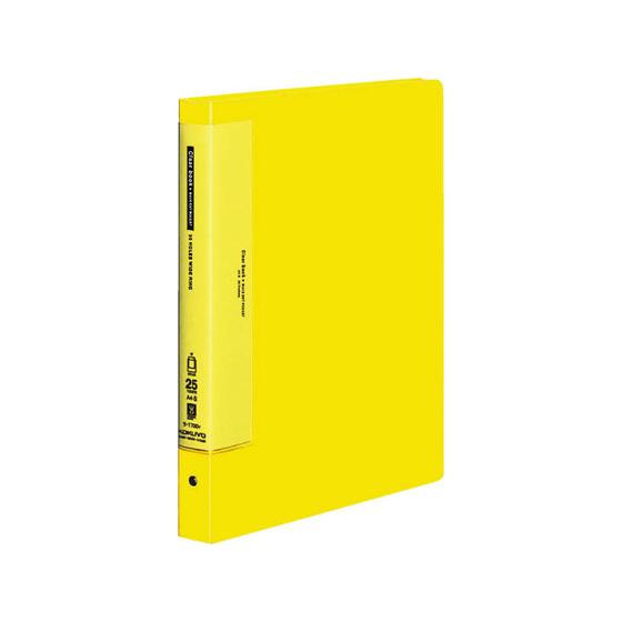 コクヨ クリヤーブック ウェーブカット差替A4タテ30穴 背幅33 黄 Ａ４ 差替式クリヤーファイル