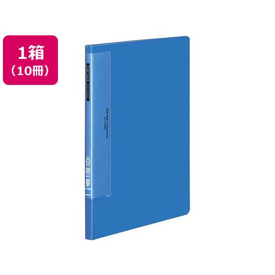 コクヨ クリヤーブック ウェーブカット固定式A4タテ 20ポケット 青 10冊 Ａ４ 固定式クリヤー...