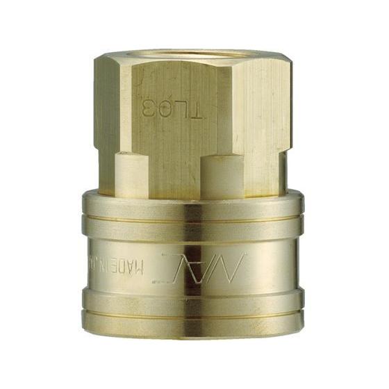 【お取り寄せ】ナック クイックカップリング TL型 真鍮製 オネジ取付用 両路開放型 CTL04SF...