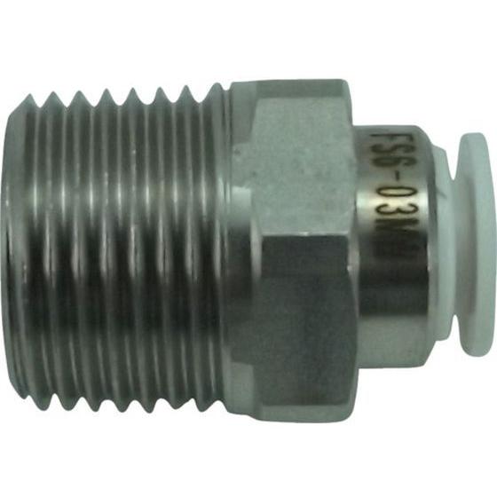 【お取り寄せ】チヨダ ファイブSUSメイルコネクタ 白 6mm・R3／8 FS6-03MW 汎用管継...