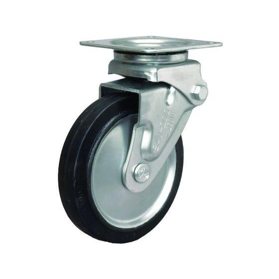 【お取り寄せ】シシク 緩衝キャスター 自在 ゴム車輪 200径 SAJ-HO-200W キャスター ...