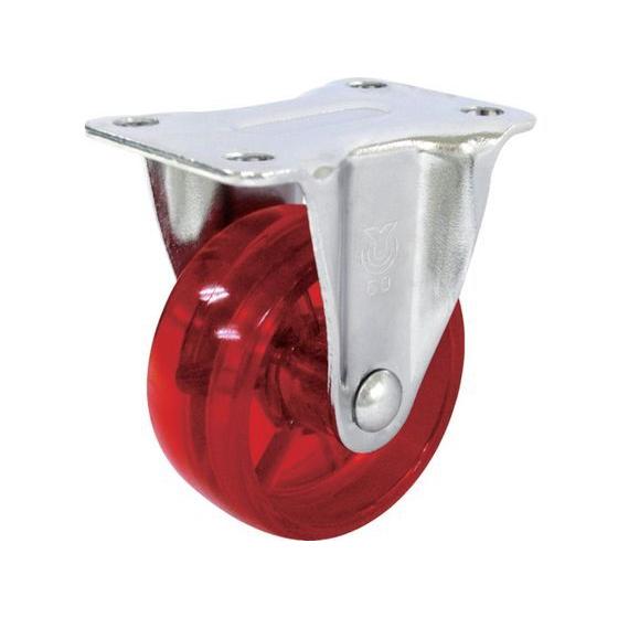 【お取り寄せ】ユーエイ スケルトンキャスター固定車 50径ポリカーボネート車(赤) GR-50PC-...