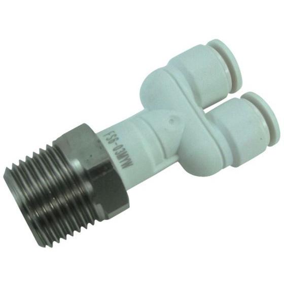 【お取り寄せ】チヨダ ファイブSUSメイルブランチワイ 白 6mm・R3／8 FS6-03MYW 汎...