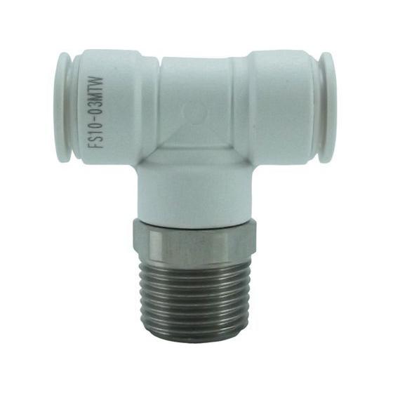 【お取り寄せ】チヨダ ファイブSUSメイルブランチティ 白 10mm・R3／8 FS10-03MTW...