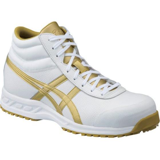 【お取り寄せ】アシックス ウィンジョブ 71S ホワイト×ゴールド 24.5cm  安全靴 作業靴 ...