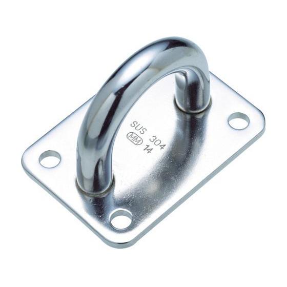 【お取り寄せ】水本 ステンレス アイプレート 65mm×95mm A-2197 ワイヤー スリング ...