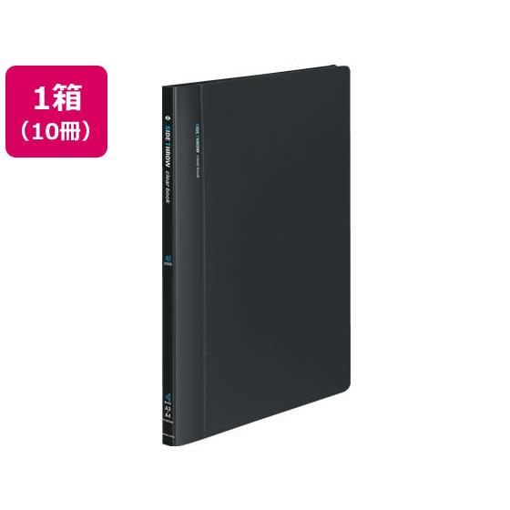 コクヨ クリヤーブック 固定式サイドスローA4 40ポケット ダークグレー 10冊 Ａ４ 見開きＡ３...