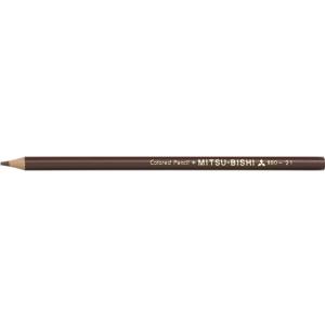 三菱鉛筆/色鉛筆 K880 ちゃいろ/K880.21 色鉛筆 単色 教材用筆記具