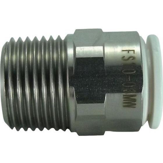 【お取り寄せ】チヨダ ファイブSUSメイルコネクタ 白 10mm・R3／8 FS10-03MW 汎用...