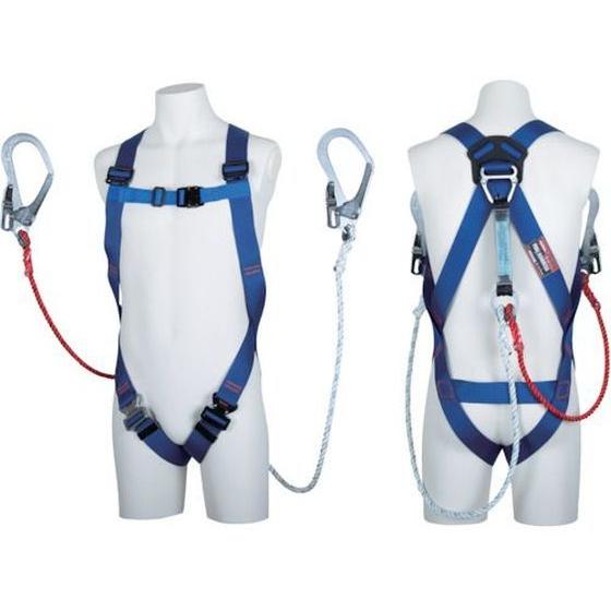 【お取り寄せ】ツヨロン ライトハーネス ツインロープ式 青 Lサイズ 墜落制止用器具 安全保護具 作...