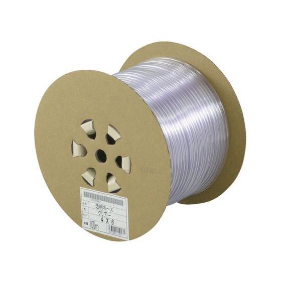 【お取り寄せ】サンヨー 透明ホース4×6 100mドラム巻 TM-46D100T チューブ ホース類...