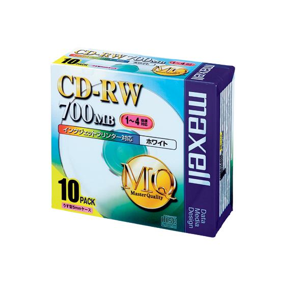 マクセル データ用CD-RW 700MB 10枚 CDRW80PW.S1P10S データ用ＣＤ−Ｒ ...