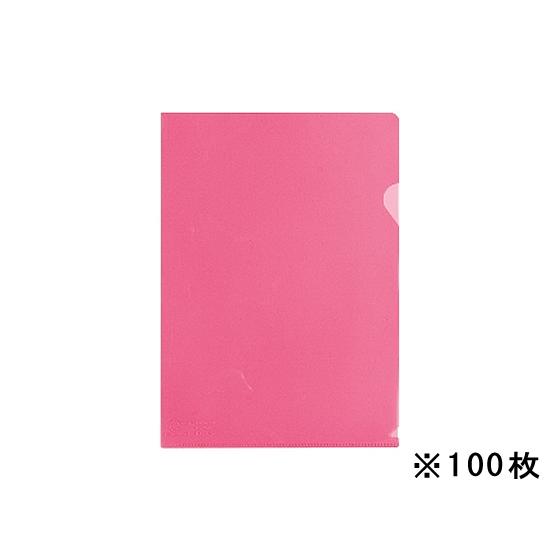 キングジム クリアーホルダー リサイクル A4タテ 赤 100枚入 735R10-R Ａ４ 色柄付タ...