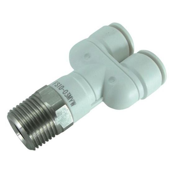 【お取り寄せ】チヨダ ファイブSUSメイルブランチワイ 白 10mm・R3／8 FS10-03MYW...