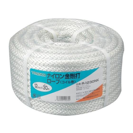 【お取り寄せ】TRUSCO ナイロンロープ 金剛打 線径12mm×長さ30m R-1230NK ナイ...