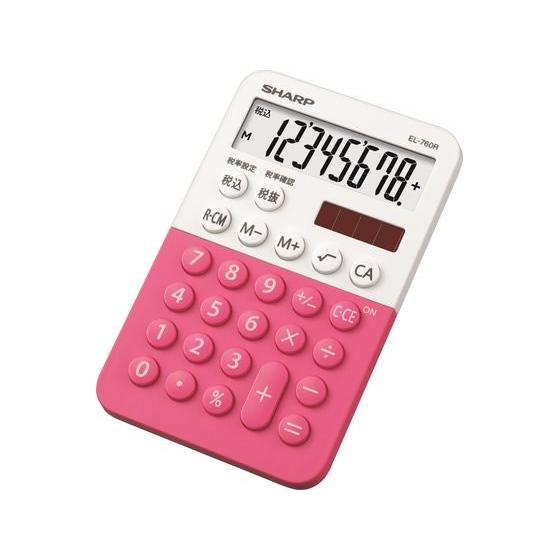 【お取り寄せ】シャープ デザイン電卓 ミニミニナイスサイズ 8桁 ピンク系 EL-760R-PX 可...