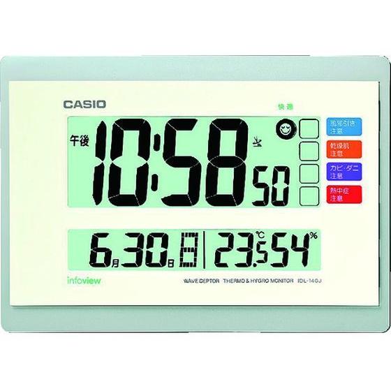 【お取り寄せ】カシオ 電波置時計 IDL-140J-7JF  置き型タイプ 時計 温湿度計 家電