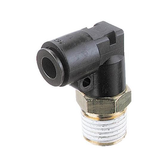 【お取り寄せ】チヨダ フジメイルエルボ(樹脂) 6mm・M5×0.8 6R-M5ML 汎用管継手 コ...