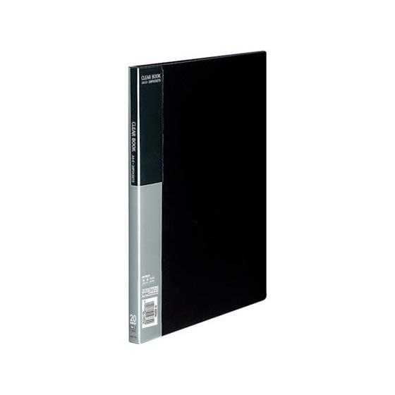 コクヨ クリヤーブック〈ベーシック〉固定式 A4 20ポケット 黒 Ａ４ 固定式クリヤーファイル