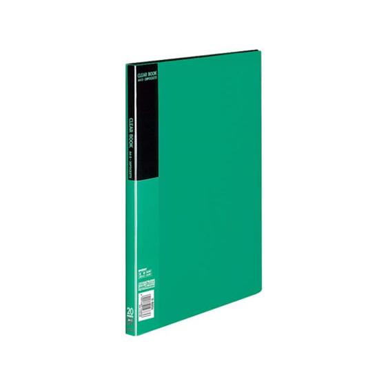 コクヨ クリヤーブック〈ベーシック〉固定式 A4 20ポケット 緑 Ａ４ 固定式クリヤーファイル