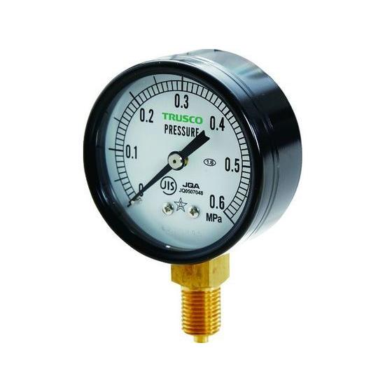 【お取り寄せ】TRUSCO JIS汎用圧力計A型60φ 圧力レンジ0.0~0.60MPa TPG60...