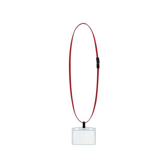 コクヨ 吊下げ名札 名刺・IDカード チャック付 赤 10個 吊り下げ式ソフトタイプ 名札 キーホル...