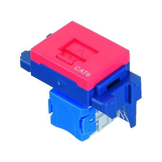 【お取り寄せ】ぐっとすシリーズ情報モジュラジャック CAT6 埋込型 レッド モジュラーケーブル Ｐ...
