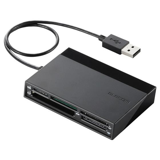 エレコム 48+5メディア USBハブ付きメモリリーダライタ ブラック MR-C24BK カードリー...