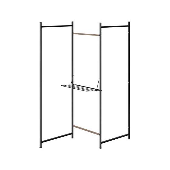 アイリスオーヤマ 折りたたみ物干し3連タイプ ブラック OTM-150R-BK ポールハンガー パイ...