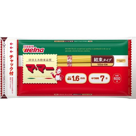 日清製粉ウェルナ マ・マー スパゲティ 1.6mm 600g チャック付 結束 乾麺 食材 調味料 ...