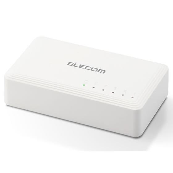 エレコム Giga対応5ポートスイッチングハブ EHC-G05PA2-W スイッチングハブ ネットワ...