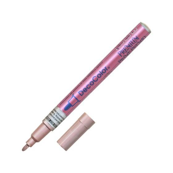 マービー 油性 メタリックマーカー デコカラープレミアム ローズゴールド 細字 油性ペン 油性マーカ...