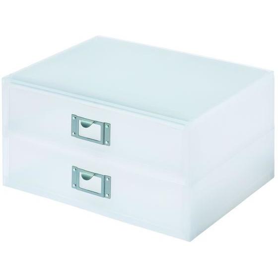 【お取り寄せ】ライクイット A4ファイルユニットR 2段 ホワイト レターケース デスクトップ収納 ...