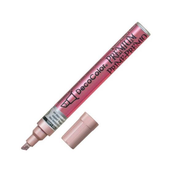 マービー 油性 メタリックマーカー デコカラープレミアム ローズゴールド チゼル 油性ペン 油性マー...