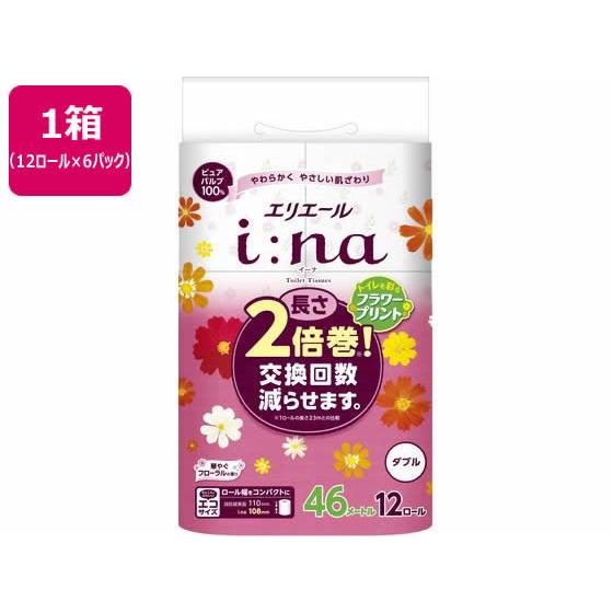 【お取り寄せ】大王製紙 エリエール イーナ トイレットティシュー プリントダブル2倍12R×6P エ...