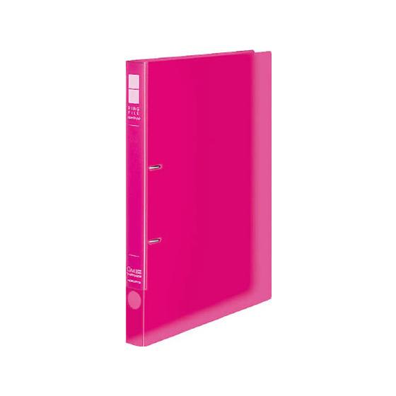 コクヨ リングファイル〈スリムスタイル〉クリアカラー A4タテ 背幅27mm ピンク Ａ４ 丸型２穴...