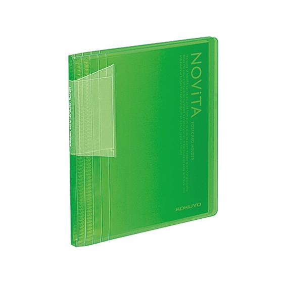 コクヨ ポストカードホルダー〈ノビータ〉A6 60ポケット ライトグリーン ポストカードホルダー本体...