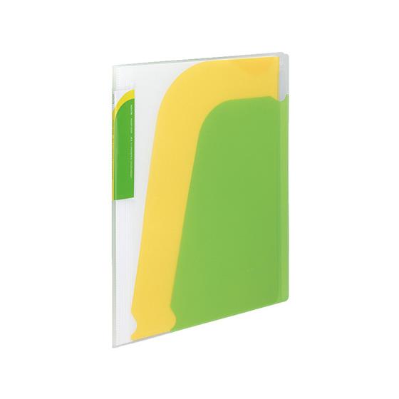 コクヨ ポケットブック〈ノビータ〉チャックポケット付 A4 ライトグリーン Ａ４ 固定式クリヤーファ...