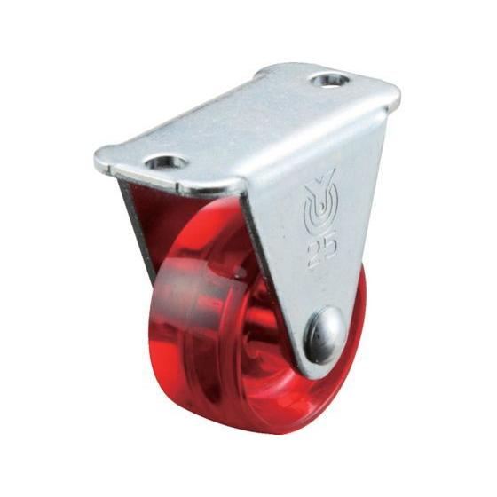 【お取り寄せ】ユーエイ スケルトンキャスター固定車 25径ポリカーボネート車(赤) GR-25PC-...